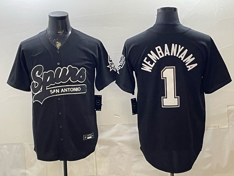 Men San Antonio Spurs #1 Wembanyama black Nike 2026 NBA Jersey 0653